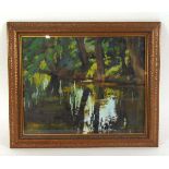 Edward Osmond (1900 - 1981), a shady river, signed, oil on artists board, 26.5cm x 33cm