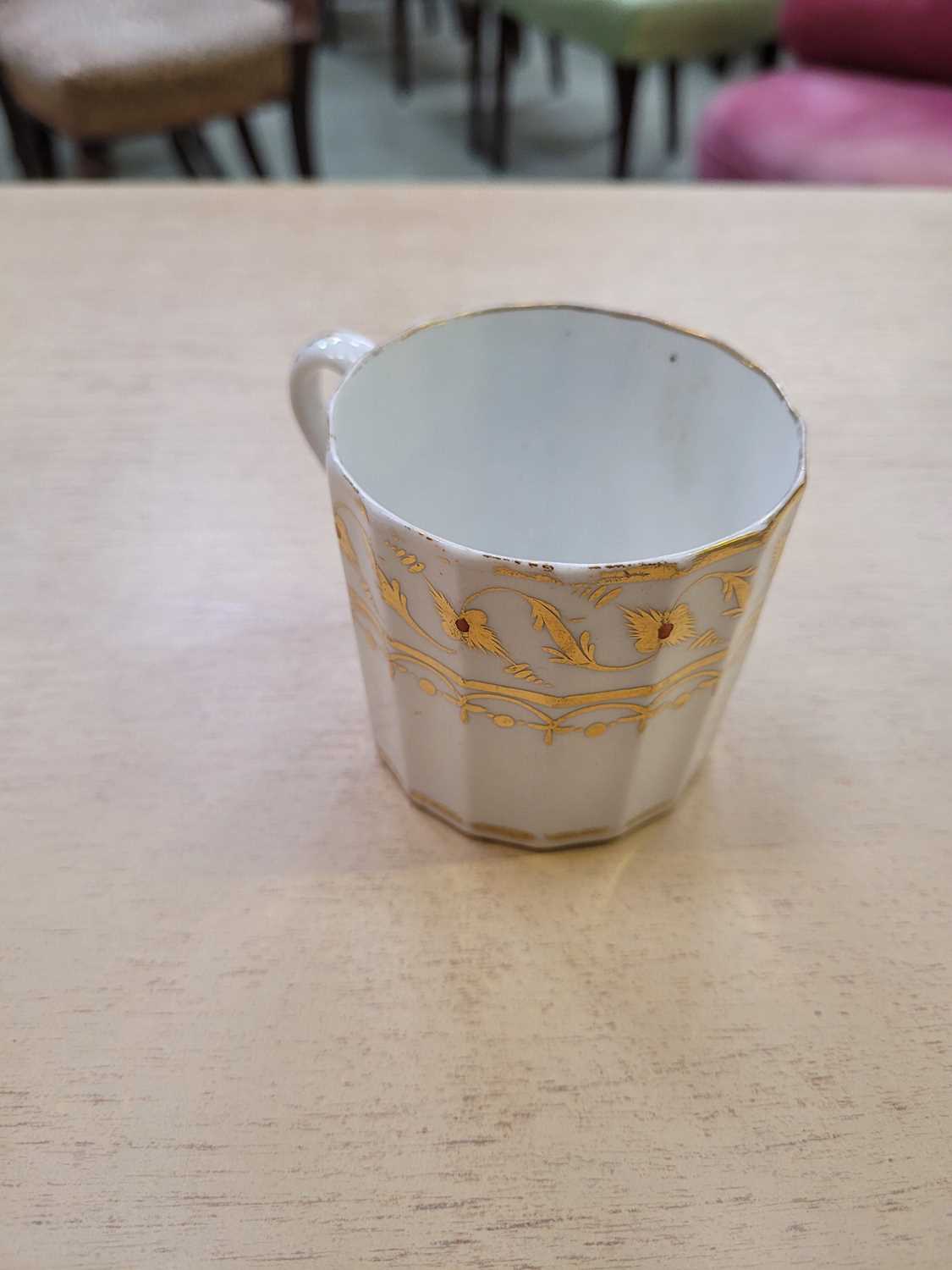 Two Derby porcelain tea bowls and saucers, late 18th century, one with spiral moulded fluting with - Image 3 of 14