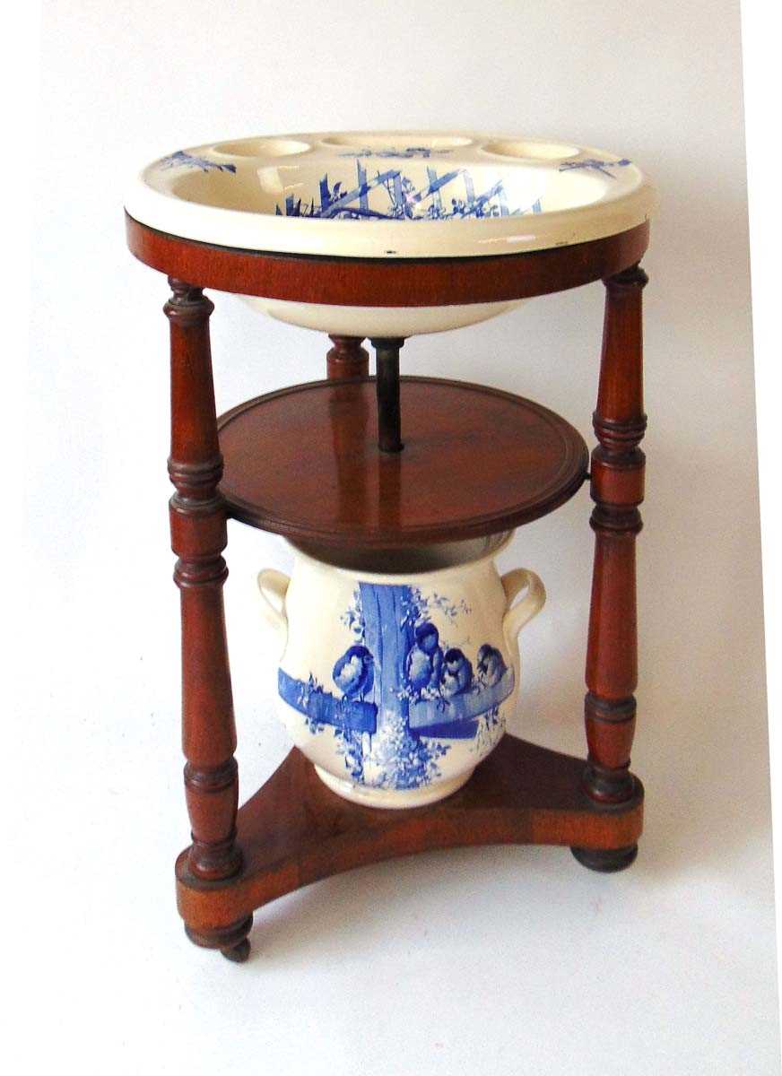 A 19th century mahogany wash basin stand, fitted with a Brown Westhead Moore & Co 'Canova' pattern - Image 4 of 10