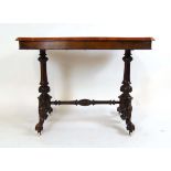 A Victorian burr walnut occasional table, with quarter veneered book matched top with shaped