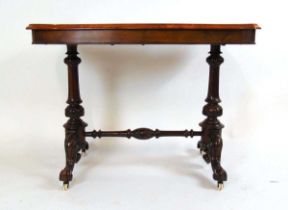 A Victorian burr walnut occasional table, with quarter veneered book matched top with shaped