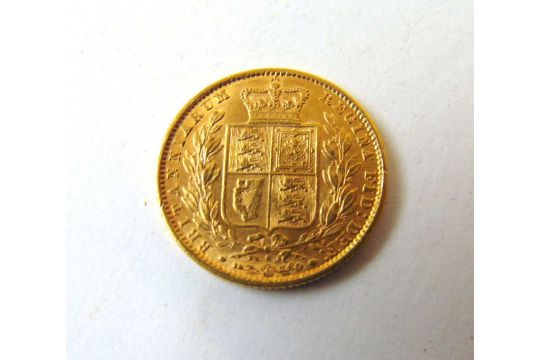 A Queen Victoria shield back full sovereign dated 1869 - Image 2 of 2