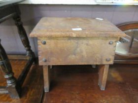 A hand crafted oak box with hinge top