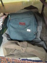 Three canvas bags including a Napier boot bag