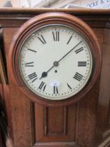 A Victorian circular mahogany wall clock Picture of movement available for reference, appears to