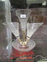 A reproduction cut glass epergne