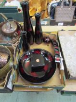 A tray containing a selection of modern bowls and bottles from the Silkwood Traders