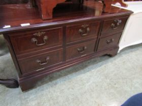 A reproduction mahogany hi-fi cabinet