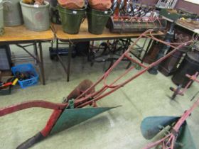 A horse drawn ridging plough (No wheels)