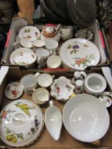 Two trays of Royal Worcester 'Evesham' and other tableware