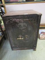 An early 20th century safe with key by Withers and Sons Dimensions, H,61cm, , D,44cm, , W, 43cm