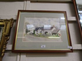 A modern framed and glazed watercolour of the White Heart Inn