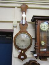 A late Victorian mahogany veneered banjo barometer