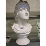 A plaster moulded bust of a gentleman