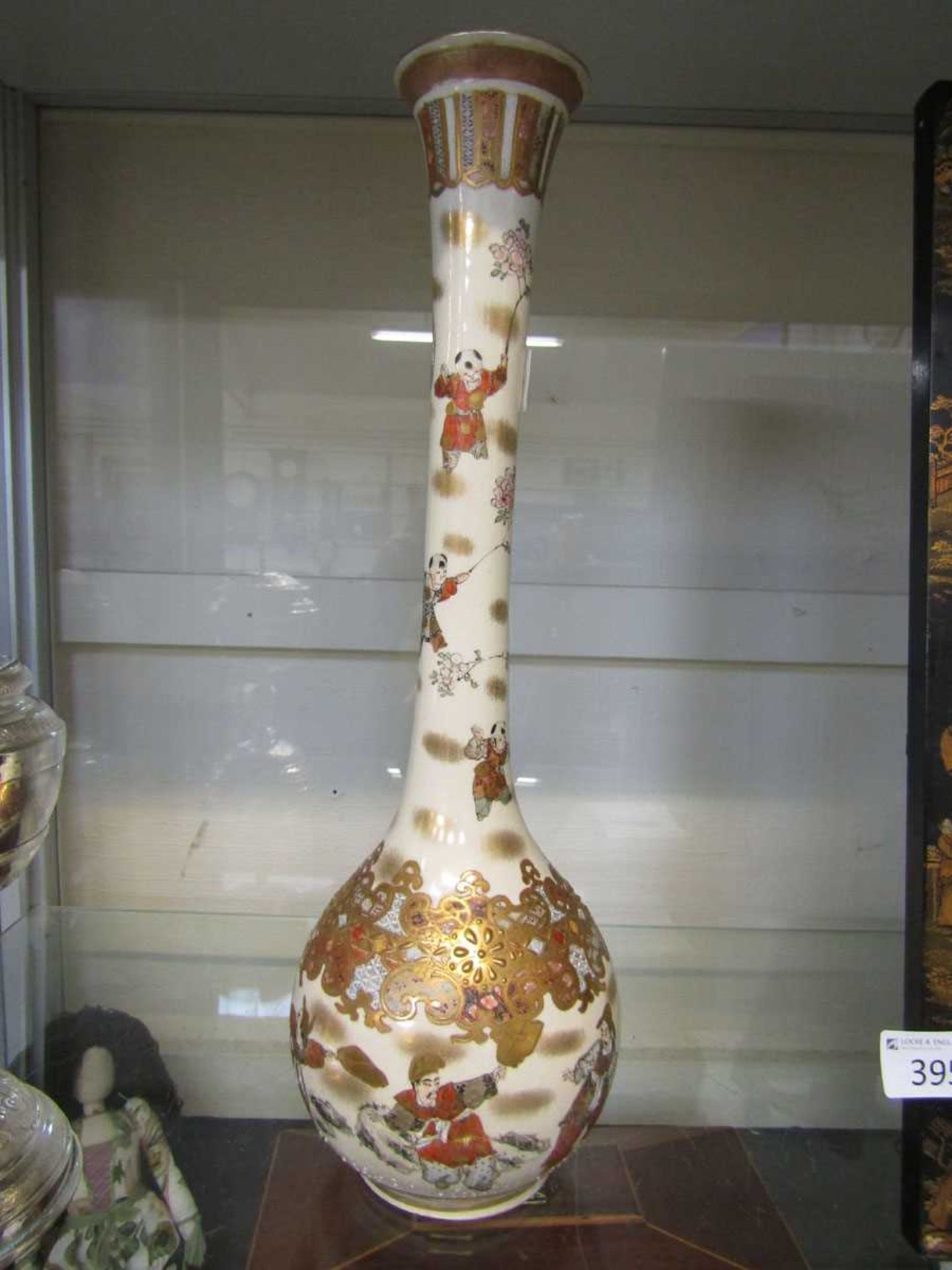 A tall Japanese Satsuma vase