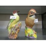 Two Royal Worcester ceramic figurines of a Woodpecker and a Jay