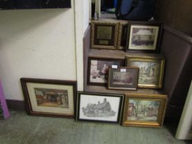 A collection of framed and glazed prints, photographic prints, etc, on various subjects