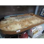 A hand crafted early 20th century Bagatelle board (A/F)