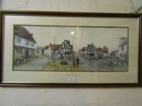 A framed and glazed watercolour of Warwick street scene signed bottom right Glenda Rae