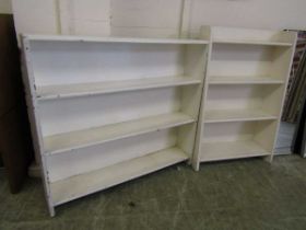 Two white painted bookcases