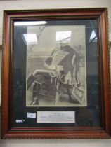 A framed and glazed photograph of Captain Stephen Wombwell