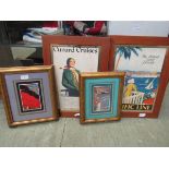 Two pairs of reproduction advertising prints for Cunard Cruises