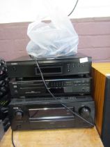 A selection of three Denon stacking Hi-fi components comprising of CD player 'DCD-600NE' , CD player