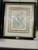 A framed and glazed print of naked male, 'The Punishment' by Salvador Dali with COA to verso