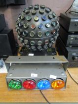 An Apollo LyteQuest Pro disco light system along with a set of four coloured stage lights