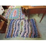Two rag knotted rugs