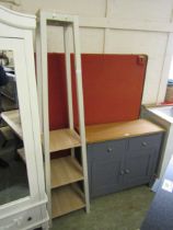 A modern beech and cream painted hall stand with three shelves