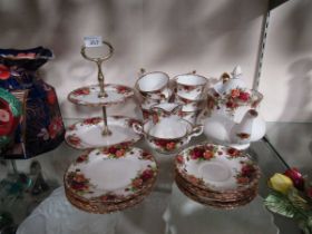 An assortment of Royal Albert 'Old Country Rose' tableware to include cups, saucers, teapot, etc