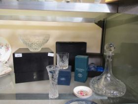 An assortment of boxed crystal glass and ceramic ware to include Bohemia crystal, ceramic pin