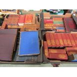 Four trays of assorted antique and later hard back books including 'The Repository of Art' with