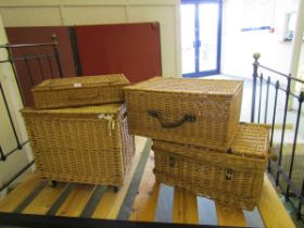 Four wicker baskets