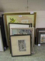 A selection of various artworks being prints, still life, etc