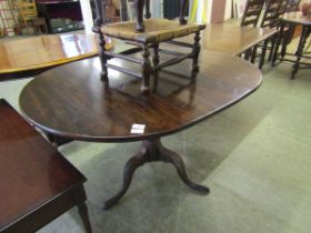 A late 19th century single pedestal oval dining table with two drawers