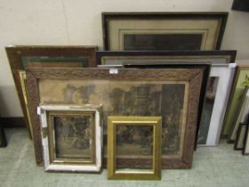 A large selection of late Victorian and early 20th century framed prints on various subjects,