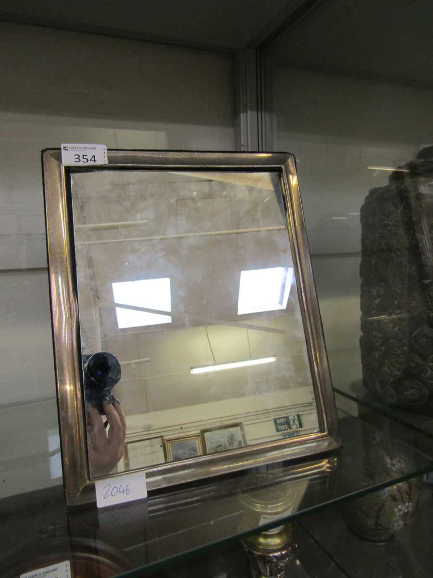 A silver hallmarked easel mirror