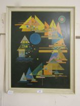 A mid-20th century framed abstract print