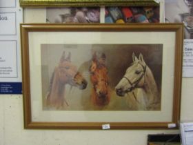 A pine framed and glazed print of 'We Three Kings'