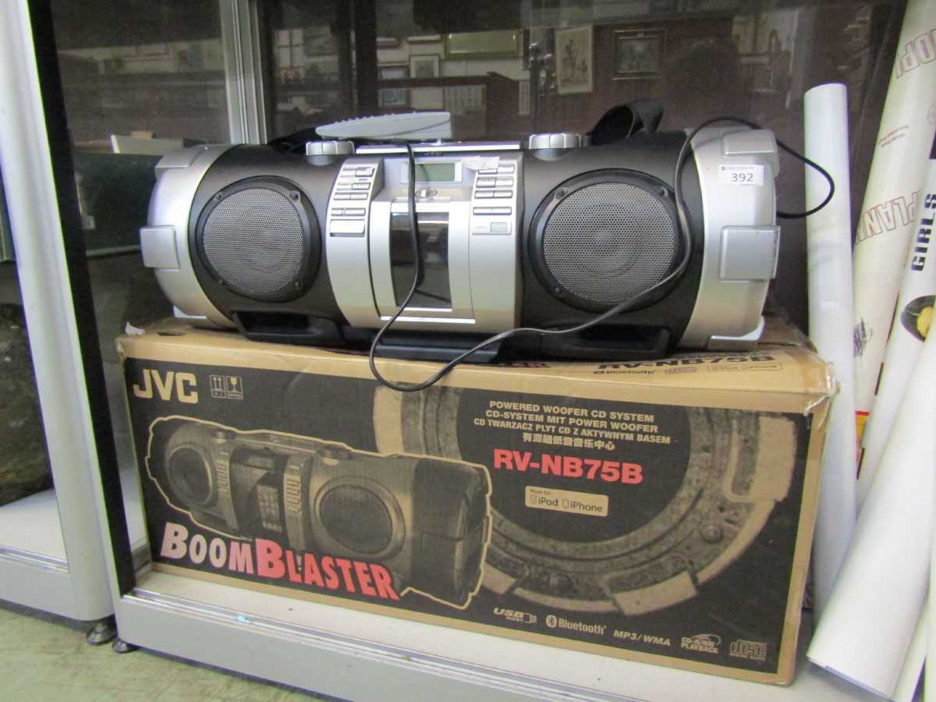 A JVC Portagram boombox style CD player/Ipod dock