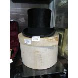 A boxed Jotham's of Cardiff Top hat No size markings. Internal diameter: 22in (56cm approx.)