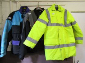 Two motorcycle jackets along with a reversible green hi-vis jacket Reissa Eurostyle jacket size XL/