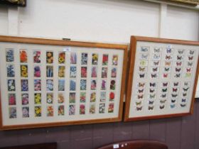 Two framed and glazed collections of cigarette cards by Will's and Player's depicting flowers and