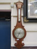 An onion top mahogany banjo barometer