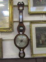 A 19th century mahogany barometer with swan's neck pediment