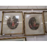 A set of four ornate gilt framed and glazed Victorian continental prints of countryside scenes