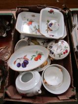 A tray of Royal Worcester 'Evesham' tableware to include tureens, bowls, teapots, etc