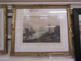 An early 20th century coloured engraving signed in pencil John Cother-Webb with blind stamp in